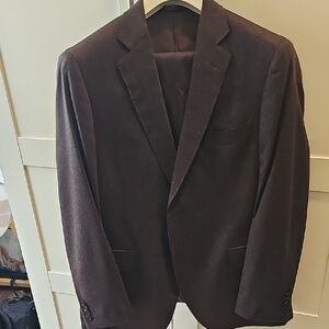 Tombolini Brown Flannel 2pc Suit 44R Pristine Condition